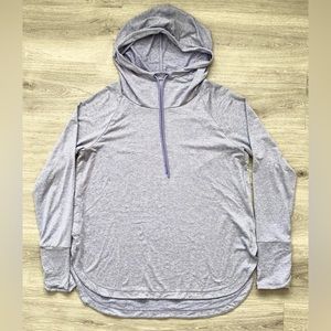 Athleta Uptempo Hoodie Sweatshirt Violet Periwinkle Heather Womens Large